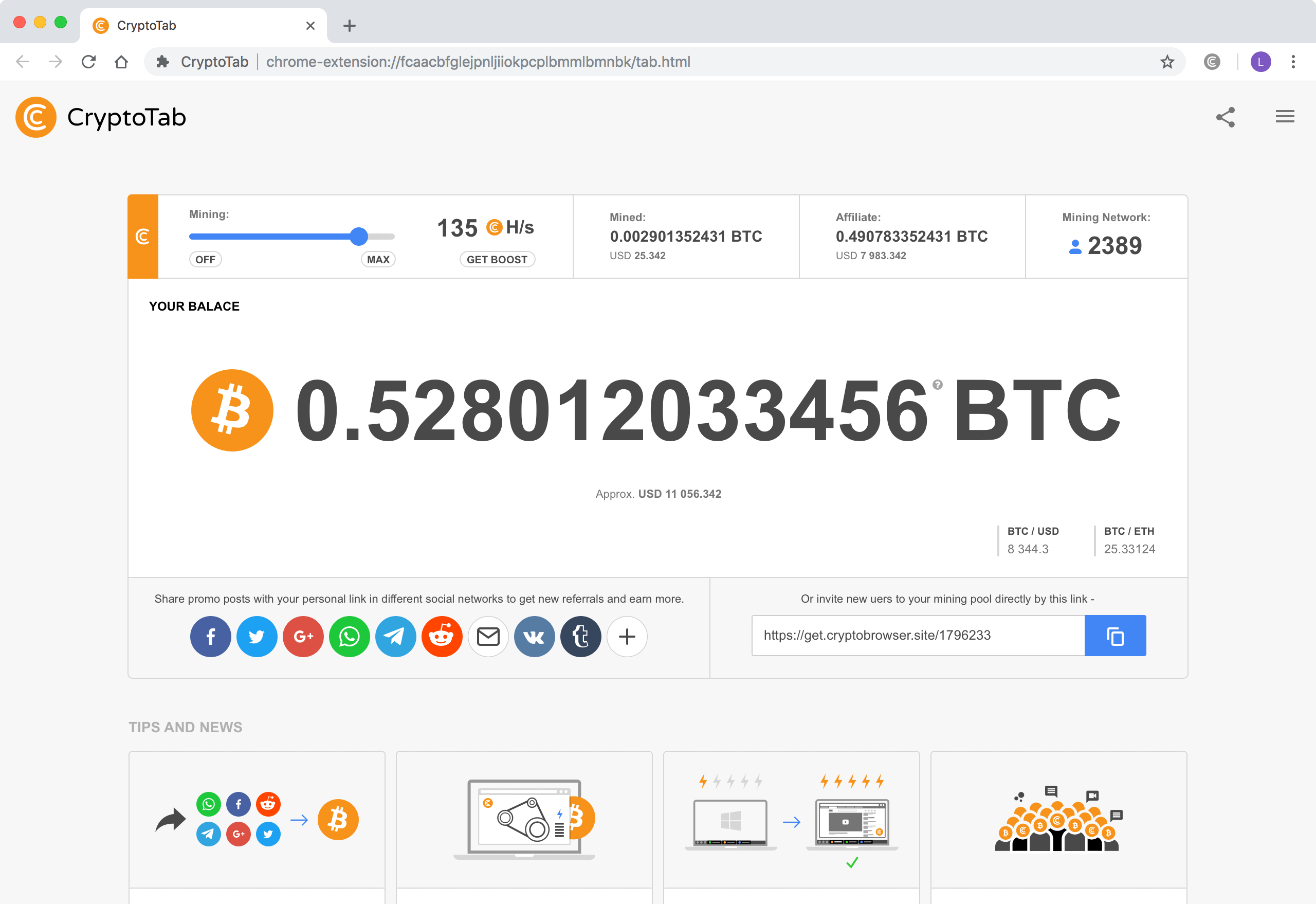 MINING CRYPTOTAB BROWSER