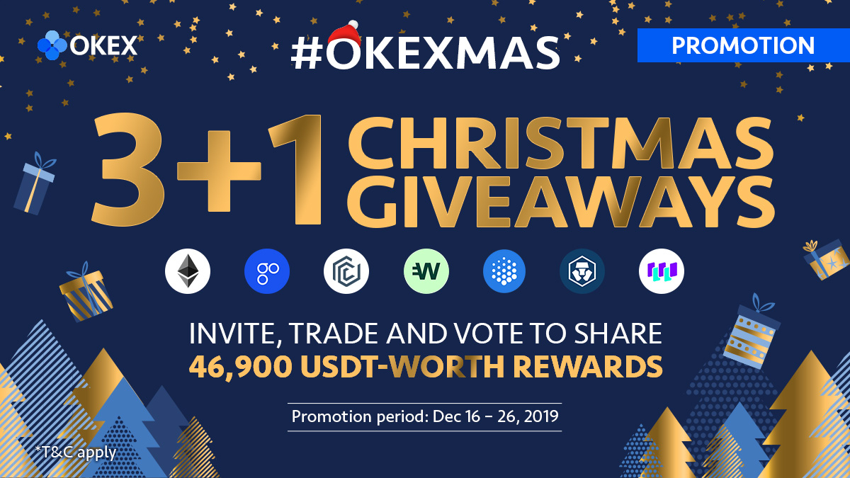 OKEx Giveaway Dalam Rangka Christmas Total Hadiah 46,900 USDT Yuk Jangan Ketinggalan !