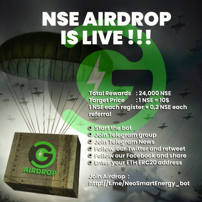 [UPDATE] Neo Smart Energy NSE Airdrop , Yang Belum Ikutan Masih Bisa Join Gratis 1 NSE $10