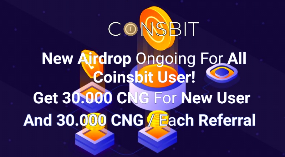 Coinsbit Airdrop Dapatkan 30.000 CNG Tokens Secara Gratis